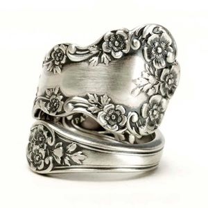 Antique Look Vintage Inspired Spiral Adjustable Spoon Ring